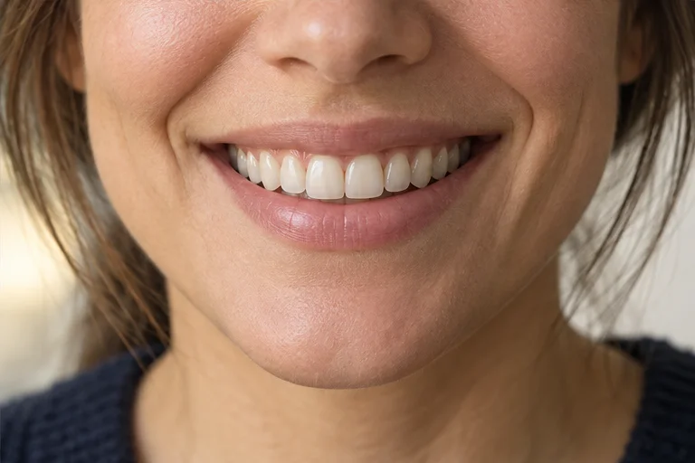 Detalle de una sonrisa natural